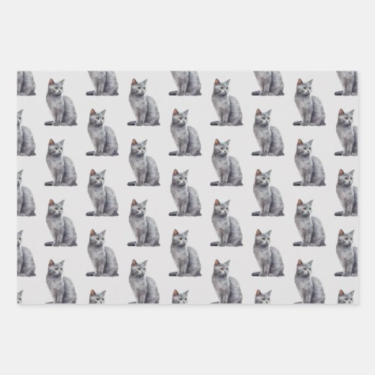 Gray Kitty Cats Geschenkpapier Set (Vorderseite)