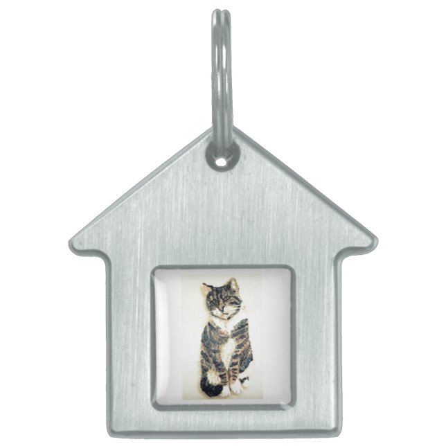 Gray Kitty Tabby Cat Art Tiermarke (Vorderseite)