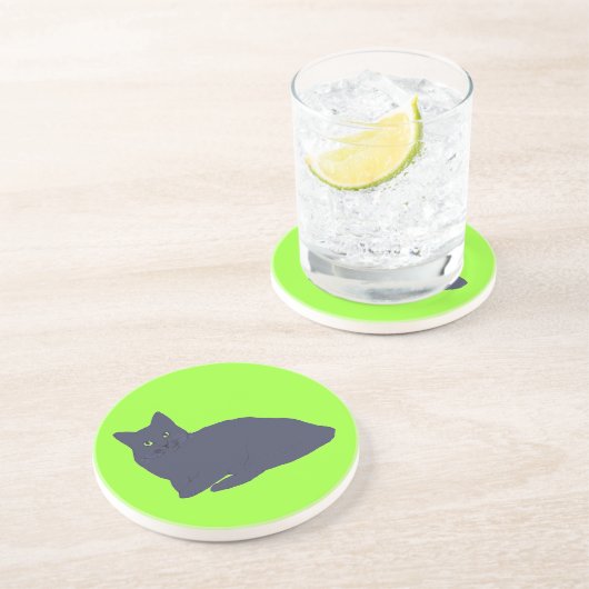 Gray Kitty Untersetzer (Seite)