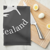 Gray KIWI mit Koru Geschirrtuch (Viertel Falte)