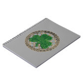 Gray Kleeblatt On Celtic Knots Spiral Notebook Notizblock (Linke Seite)