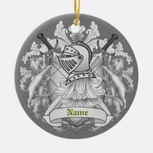 Gray Knight Familienwappen Nachname Keramik Ornament