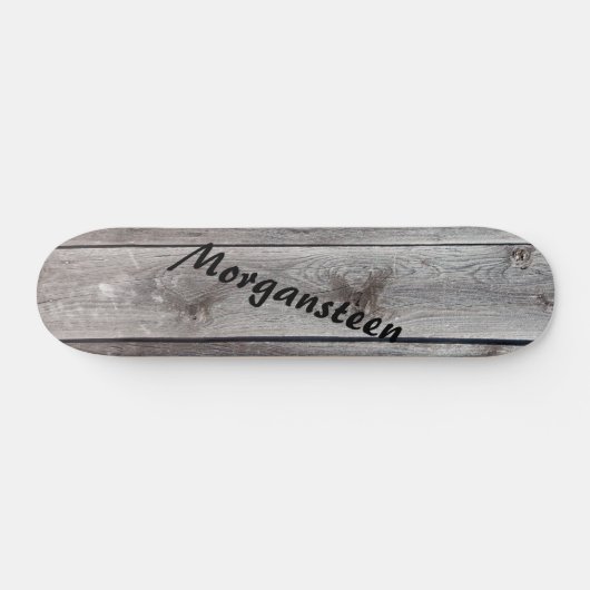 Gray Knotty Barnwood Personalisiert Skateboard (Horizontal)
