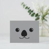 Gray Koala Süße Tier Face Design Postkarte (Stehend Vorderseite)