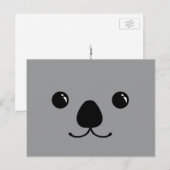 Gray Koala Süße Tier Face Design Postkarte (Vorne/Hinten)