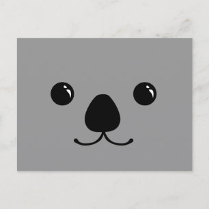 Gray Koala Süße Tier Face Design Postkarte