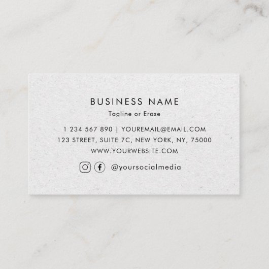 Gray Kraft Custom Logo Business Termin Card (Rückseite)