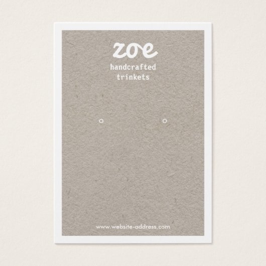 Gray Kraft Earring Display Card (Vorderseite)