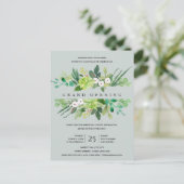 GRAY KRAFT FOLIAGE FRAME GRAND ÖFFNUNGSZEREMONIE POSTKARTE (Stehend Vorderseite)