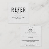 Gray Kraft Paper Modernes Minimalistisches Add-Log Empfehlungskarte (Vorne/Hinten)