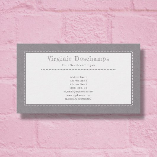 Gray Kraft & Rustic Minimalistisch Business Card Visitenkarte