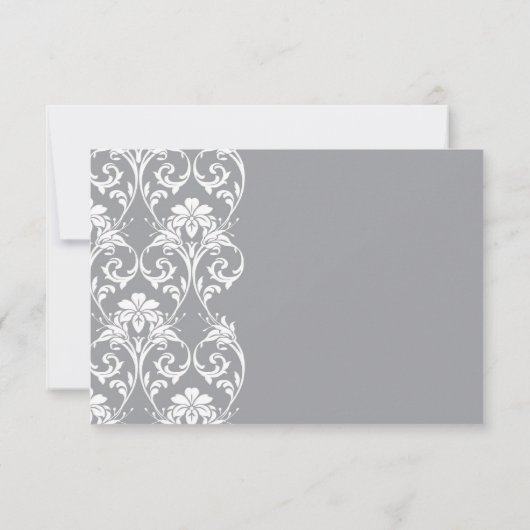 Gray Lace Wedding Dankeschön Card Dankeskarte (Rückseite)