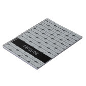 Gray Lacrosse Black Sticks & Dotted Lines Notizblock (Linke Seite)
