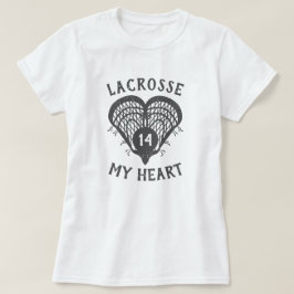 Gray Lacrosse My Heart T - Shirt