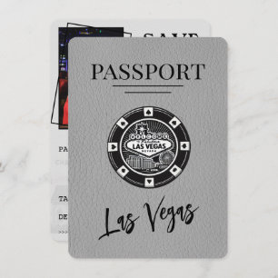 Gray Las Vegas Passport Save the Date