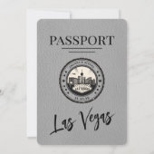 Gray Las Vegas Passport Wedding Einladung (Rückseite)