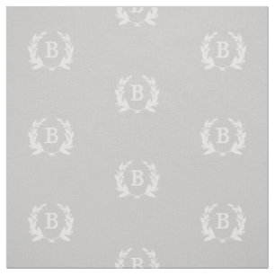 Gray Laurel Wreath Monogram Stoff