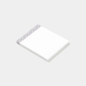 Gray Lavender Karierte Muster Trimm Post-it Klebezettel (angewinkelt)