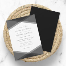 Gray Layered Geometric & Black Wedding