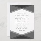 Gray Layered Geometric & Black Wedding Einladung (Vorderseite)
