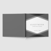 Gray Layered Geometric Modern Wedding Gästebuch (Voll)