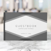 Gray Layered Geometric Modern Wedding Gästebuch