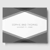 Gray Layered Geometric Wedding Gästebuch (Vorderseite)