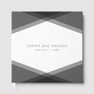 Gray Layered Geometric Wedding Guest Book Gästebuch