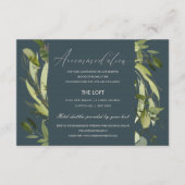 GRAY LEAFY GREEN FOLIAGE WEDDING UNTERKUNFT BEGLEITKARTE (Vorderseite)