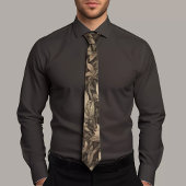 Gray Leafy Print Necktie Krawatte