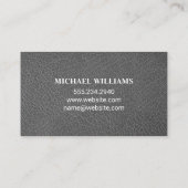 Gray Leather | Monogramm braun Visitenkarte (Rückseite)