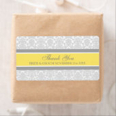 Gray Lemon Damask Wedding Labels (Insitu)