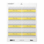 Gray Lemon Damask Wedding Labels (Vorne)
