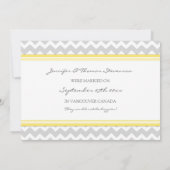 Gray Lemon Zickzack Just Married Announcards Ankündigung (Rückseite)