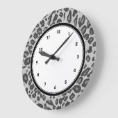 Gray leopard print große wanduhr (Winkel)