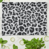 Gray Leopard Print Retro Küchenhandtücher Handtuch (Gefaltet)