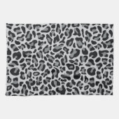 Gray Leopard Print Retro Küchenhandtücher Handtuch (Horizontal)