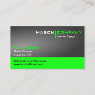 Gray Light and Lime Green Corporate Business Card Visitenkarte