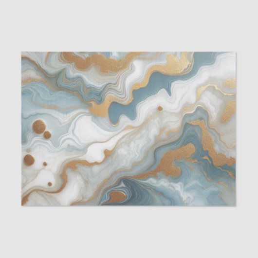 Gray Light Aquamarin Blue Gold Marmor Art Pattern Seidenpapier (Vorderseite)