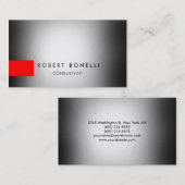 Gray Light Effect Red Consultant Business Card Visitenkarte (Vorne/Hinten)