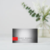 Gray Light Effect Red Consultant Business Card Visitenkarte (Stehend Vorderseite)