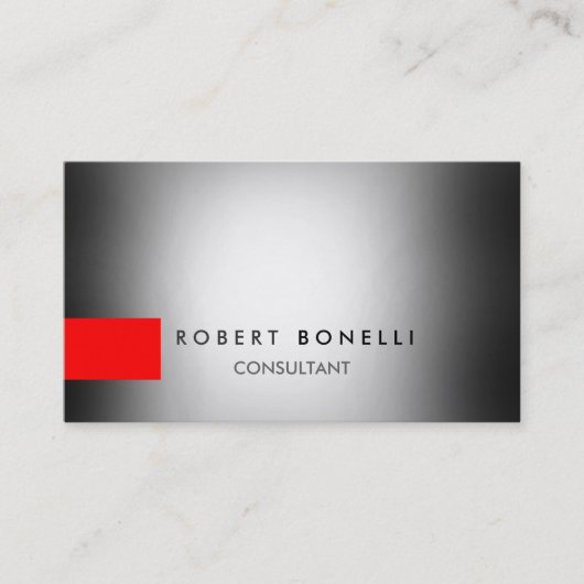 Gray Light Effect Red Consultant Business Card Visitenkarte (Vorderseite)