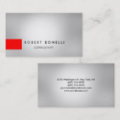 Gray Light Effect Red Stripe Business Card Visitenkarte (Vorne/Hinten)