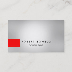 Gray Light Effect Red Stripe Business Card Visitenkarte