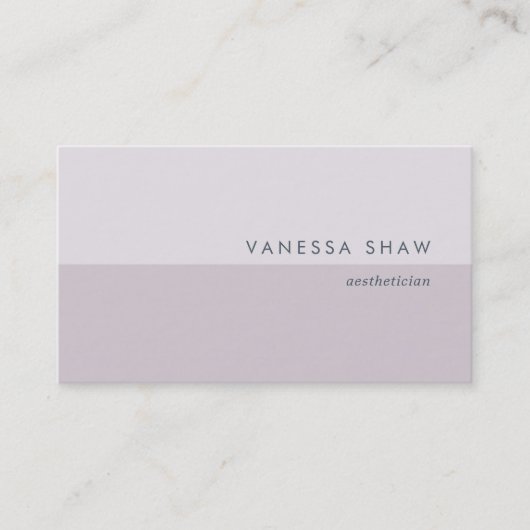 Gray Lilac | Moderner Farbblock Visitenkarte (Vorderseite)