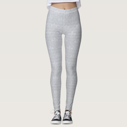 Gray Lilie Pattern Leggings (Vorderseite)