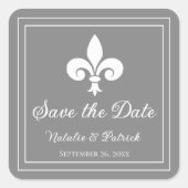 Gray Lilie Save the Date Stickers (Vorderseite)