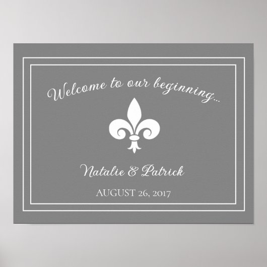 Gray Lilie Wedding Poster (Vorne)