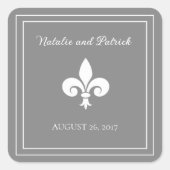 Gray Lilie Wedding Stickers (Vorderseite)