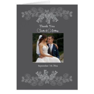 Gray Line Art Eucalyptus Foto Wedding Vielen Dank